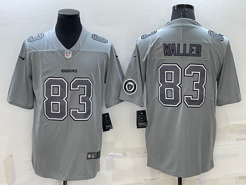 Men's Las Vegas Raiders #83 Darren Waller Grey With Patch Atmosphere Fashion Stitched Jersey